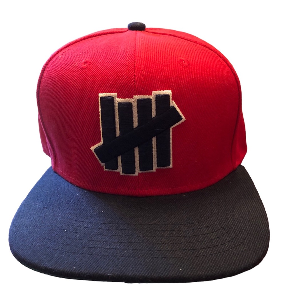 Undefeated 5 Strike Snapback Hat Cap UNDFTD Five Strike Red/Navy